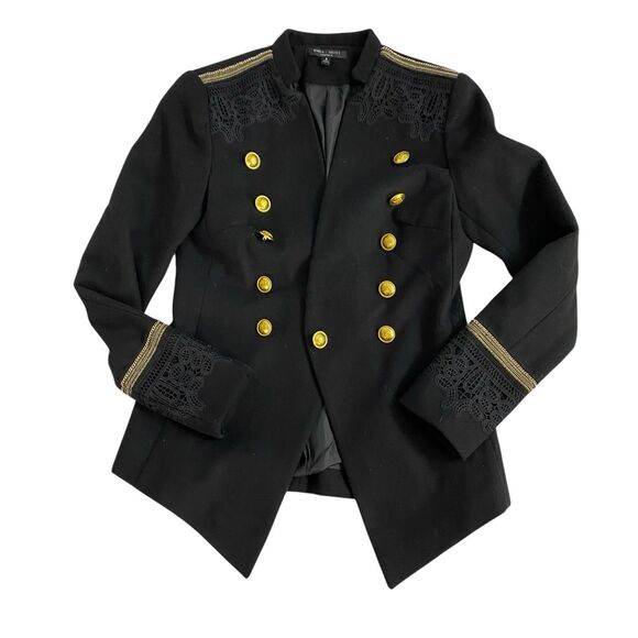 Romeo Juliet Blazer Womens Sz 4 Black Jacket Office Military Toy Soldier Office - Picture 13 of 16